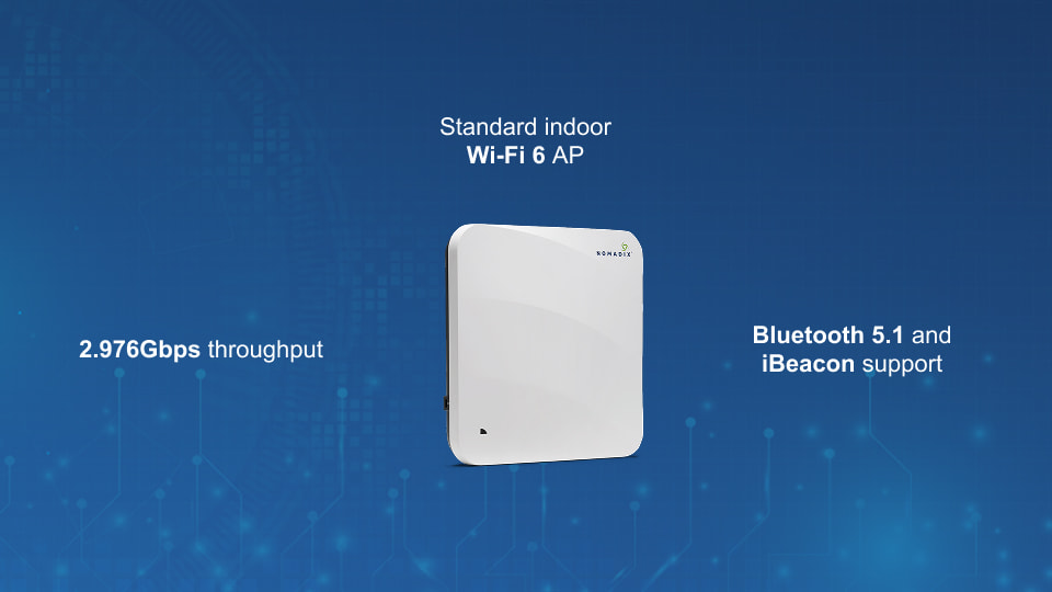 NOMADIX AP 6SA Indoor Ceiling Mount Wi-Fi 6 Dual-Radio Access Point.