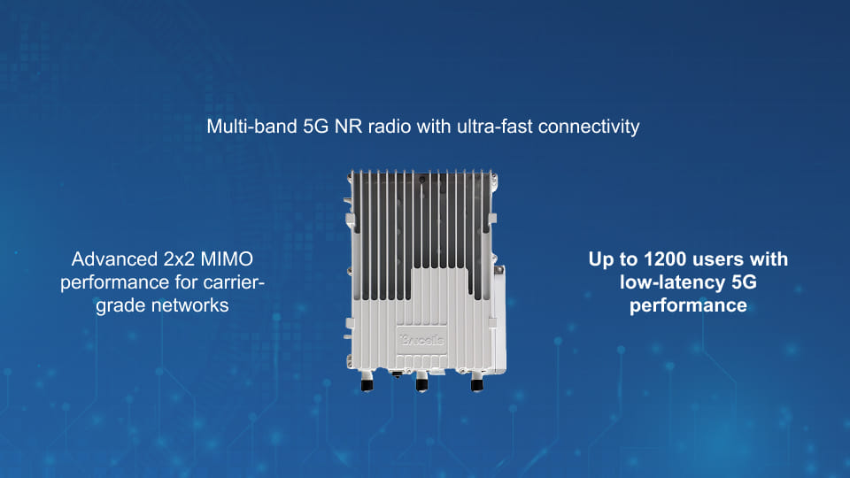 The Baicells Aurora243 is an advanced outdoor 5G Sub-6G integrated base station (gNodeB) designed and developed based on the Qualcomm 5G System on a Chip (SoC) solution.