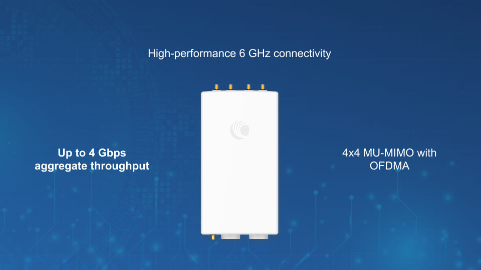 Cambium ePMP 4600 6GHz 4x4 Connectorized Access Point Radio, RoW. 